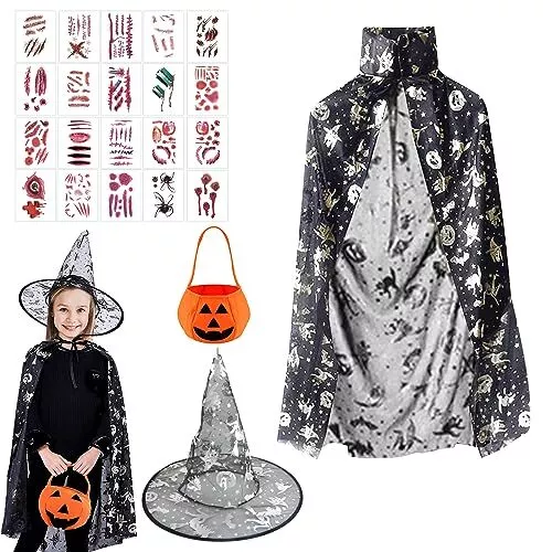 SPERMUOY Mantello per bambini di Halloween con cappello, mantello per (Y2C)