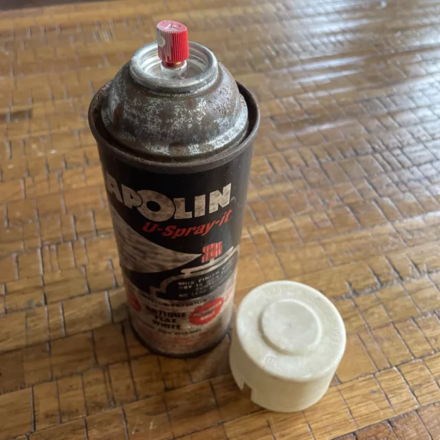 Vintage Sapolin Antique Flat White Paper Label Spray Paint Can 1/2 Full