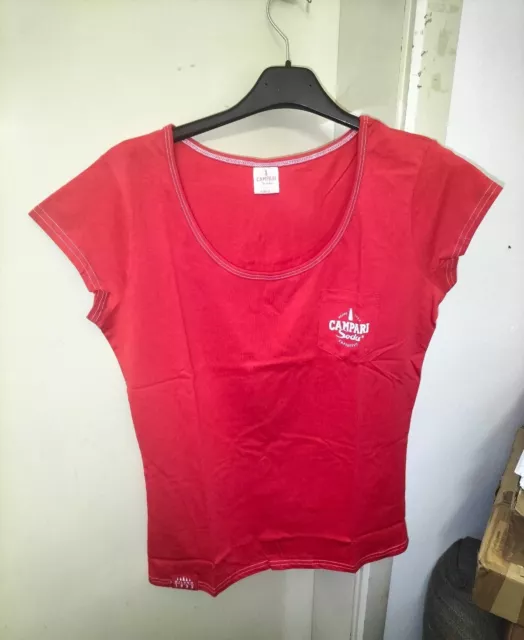 T-Shirt Maniche Corte Donna Pubblicitaria Aperitivo Campari Soda Milano Taglia M