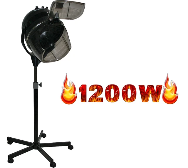 Adjustable 1200W Hooded Floor Salon Hair Bonnet Dryer Stand Up W/Wheels Salon