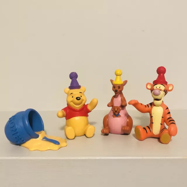 Disney Pooh & Friends Birthday Party 3" Figures 4 Piece Play Set Cake Topper