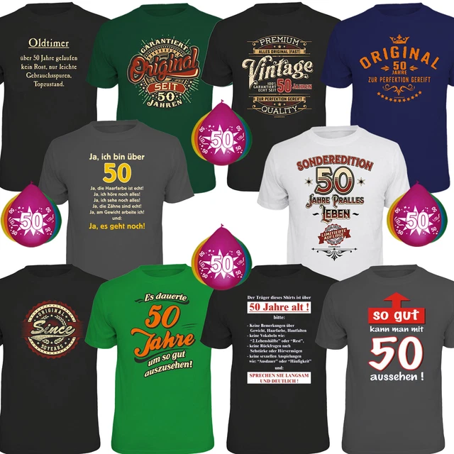 TSHIRT 50. GEBURTSTAG + 5 Luftballons witzige Sprüche 50 Jahrgang 1973