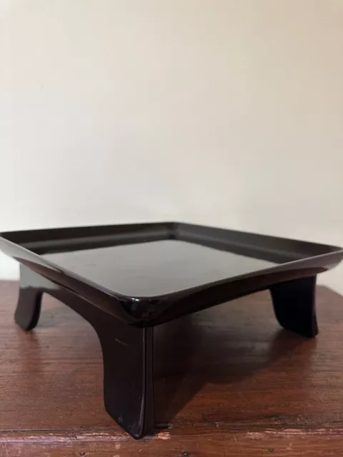 Japanese Wooden Legged Tray Lacquered Table Vtg Ozen black No.1