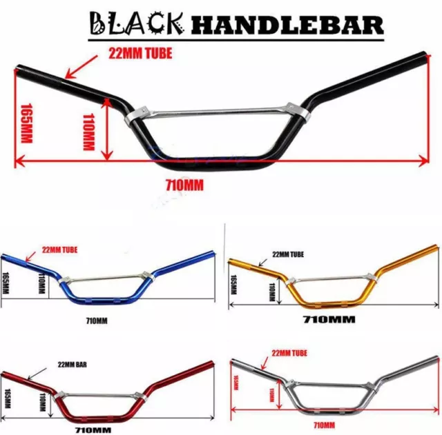 Motorcycle 7/8'' 22mm Handlebar Bar For Honda Yamaha Suzuki Motocross Dirt Bike