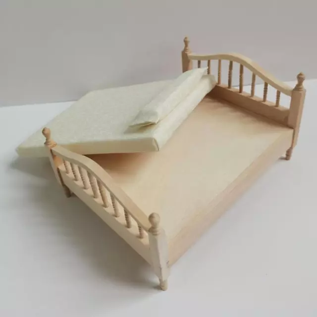 1:12Scale Dollhouse Miniature Furniture Style Double Bed Doll House DIY 3