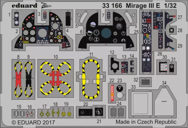 MW22 EDUARD 33166 MIRAGE III E  1/32 1/32 ZOOM SET for ITALERI