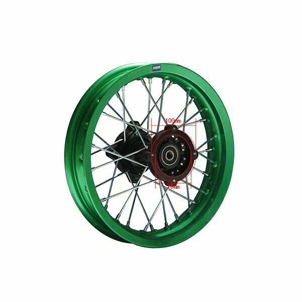 Cerchio Alluminio Anodizzato 12 Pollici Posteriore Verde 12 MM Typ2 Box Dirt