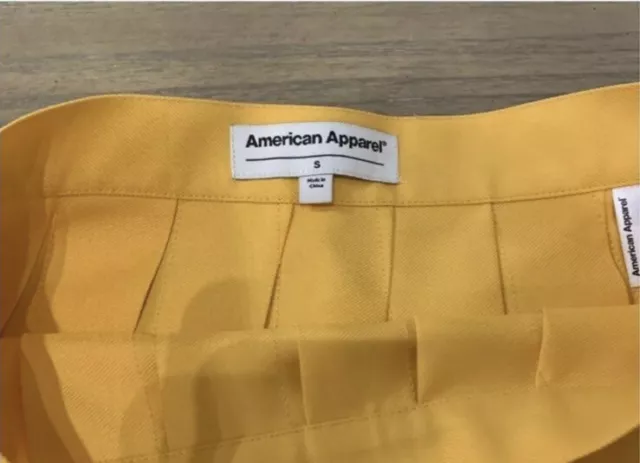 American Apparel Womens Gabardine Pleated Tennis Skirt Gold Size Small 2