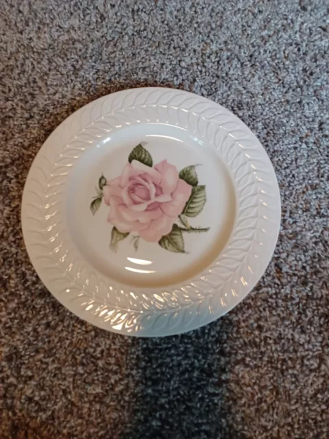 Theodore Haviland New York China Regents Park Rose Dinner Plate Embossed Edge