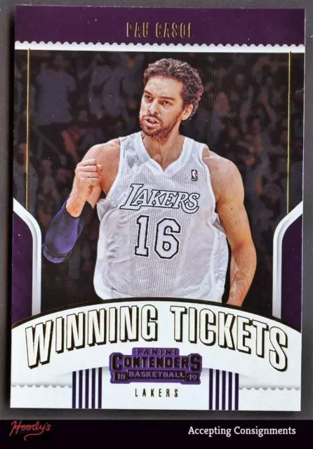 2018-19 Panini Contenders Winning Tickets #7 Pau Gasol LAKERS