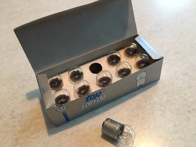 2 Ampoules PERLUX BA21s 6V 45W Jaunes - Neuves, Culot 1 Plot 3 Ergots