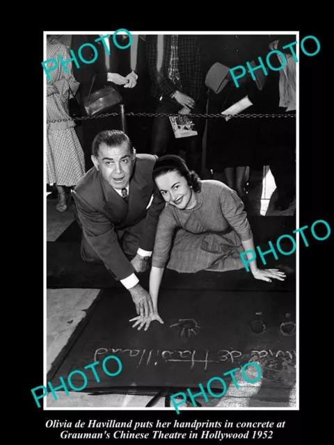 Old Large Historic Photo Of Olivia De Havilland Honored At Graumans Theater 1952