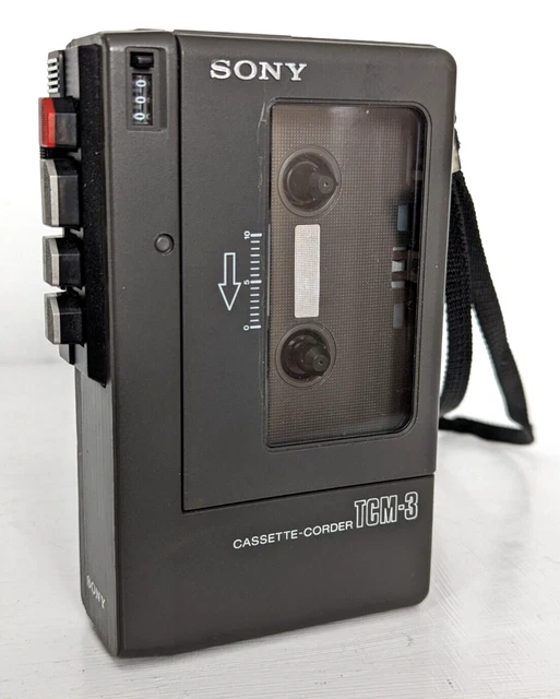 VINTAGE SONY CASSETTE Walkman TCM3 Cassette Recorder 1980's + Built In