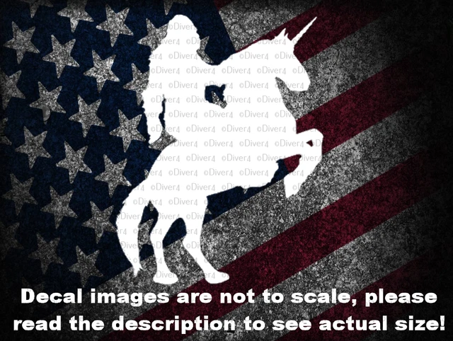 Bigfoot Riding a Rearing Unicorn Custom Car Van Truck Decal US Made