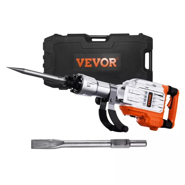 VEVOR Marteau Piqueur Perforateur Burineur Démolition 3500 W 2 Burins1900 BPM