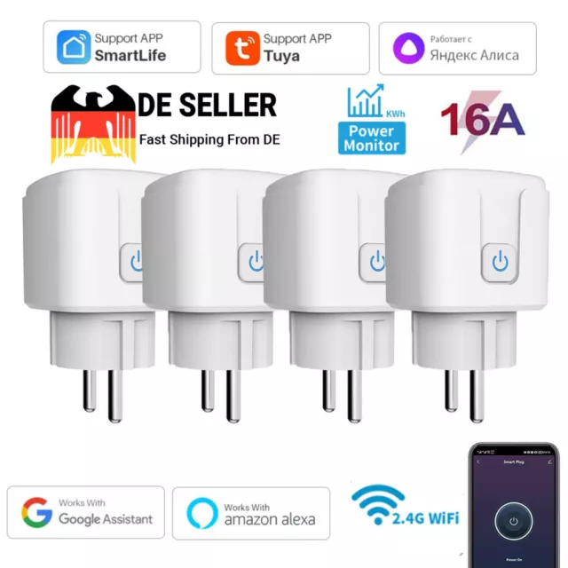 16A Smart Steckdose Tuya WIFI WLAN Home Socket Alexa Google Fernbedienung Timer