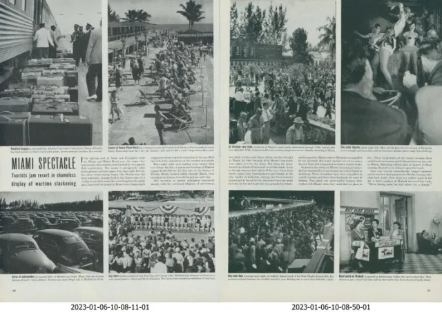 1944 Miami FL Spectacle WWII Shameless Slackening Tourist Vtg Print Story L20