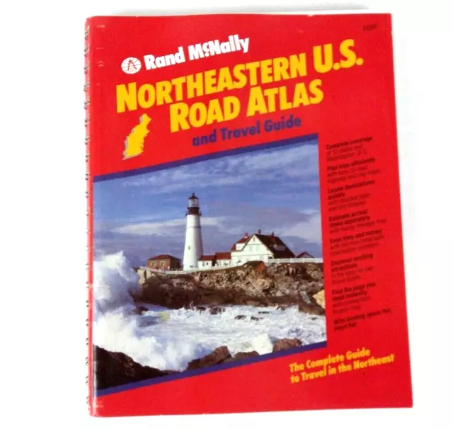 VTG 1990 Northeastern U.S. Spiral ROAD ATLAS and Travel Guide Rand McNally