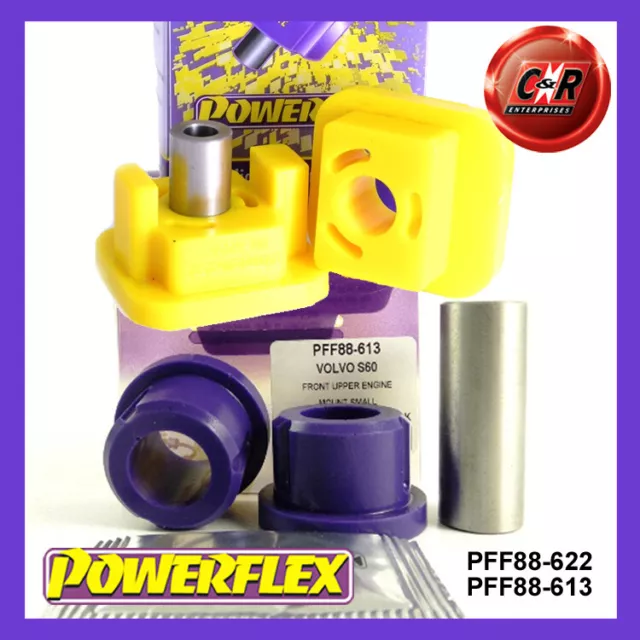 Powerflex Up EngMnt Cross Shape Pet + Sml Bush For Volvo S60 01-09 PFF88-622/613