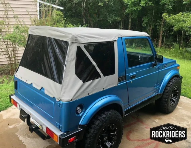 1986-1994 Suzuki Samurai Replacement Soft Top with Zip Out Tinted Windows Gray