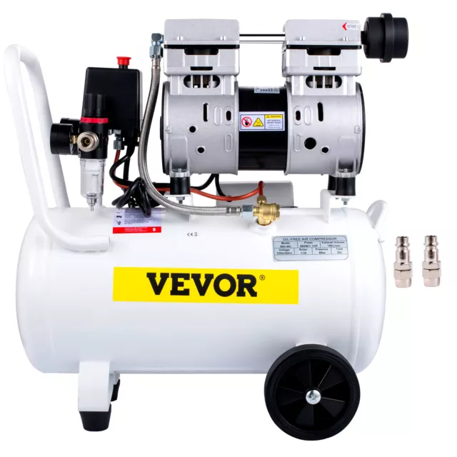 VEVOR Compressore d'Aria Portatile Senza Olio con Accessori 850W Serbatoio 30L