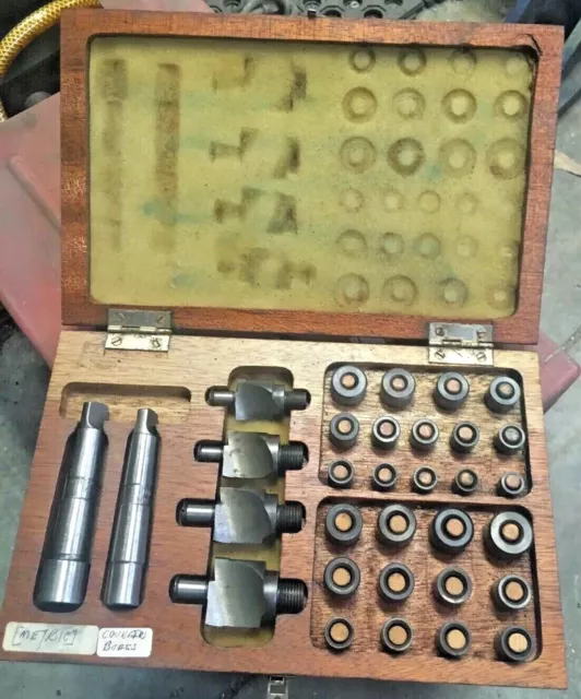 Komet SID Metric Counterbore Set Morse Taper 2 Shank 4 Cutters W/ Pilots In Case