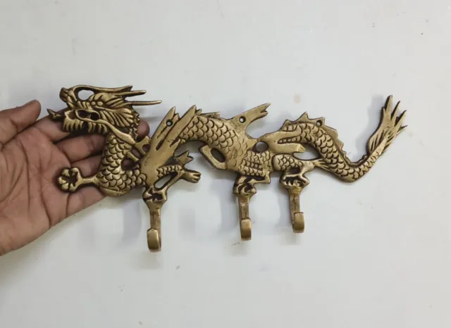 Brass Sun Loong Dragon Wall Hook  Brass Chinese Dragon Wall Mounted Decor  AJ008 10