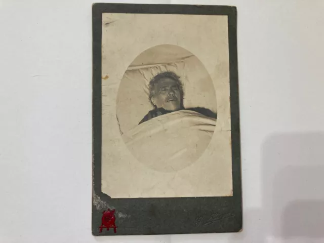 Cdv Foto Ritratto Post Mortem Donna Anziana-St.fotografico  Gino Caccia Intra.