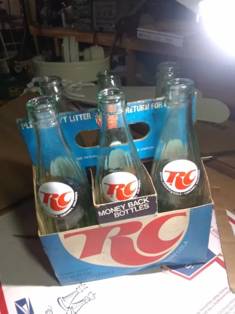 Vintage RC Cola Soda Bottle 6 Pack Cardboard Carrier Royal Crown