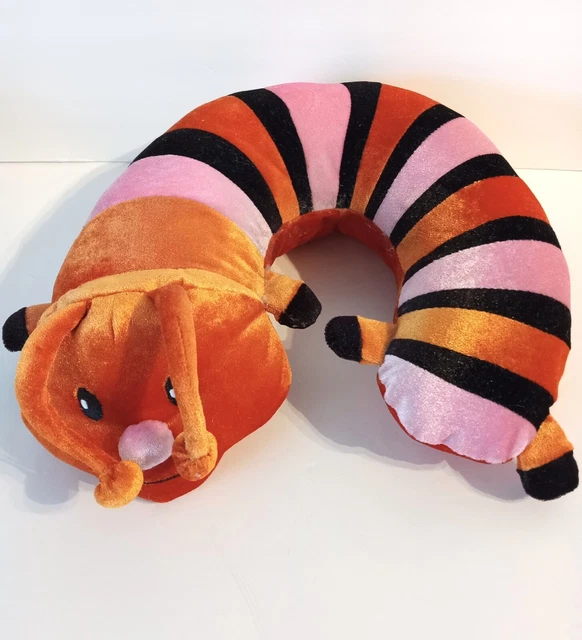 Critter Piller Orange Caterpillar Plush Child's Neck Roll - Clean