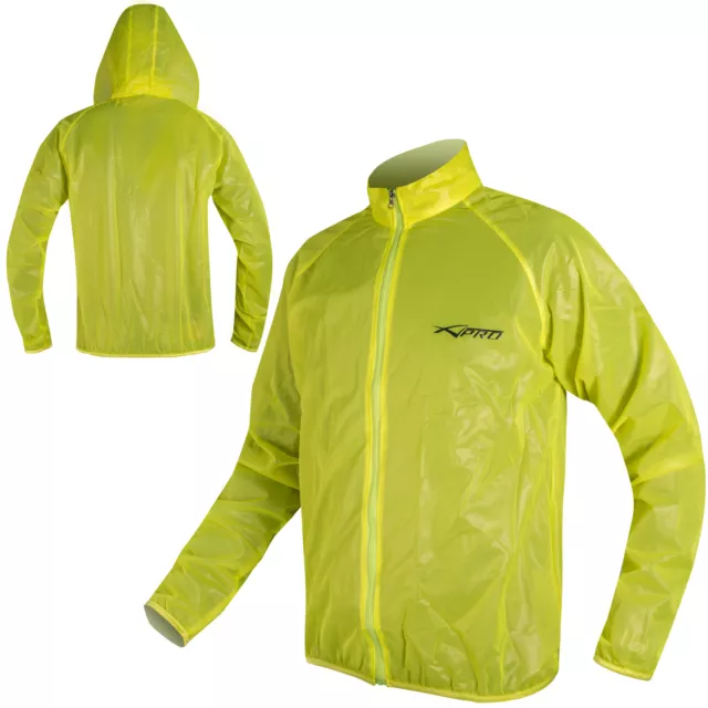 Moto Motocicleta Chaqueta Impermeable Prueba de Viento Capucha Fluo