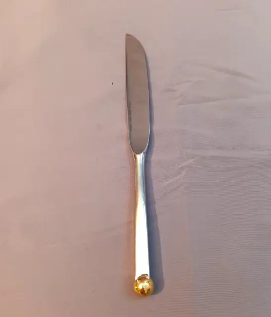 RARE Sasaki Orbit Gold Dinner Knife Ward Bennett Made in Japan