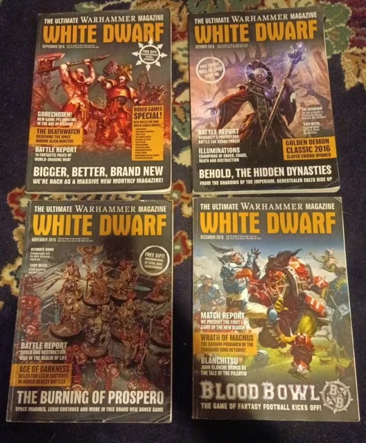 White Dwarf Magazine2016 X 4 Issues Games Workshop