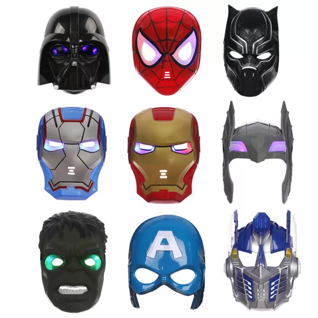 LED Marvel Superhero Masks Spiderman Ironman Captain America Batman Hulk Mask