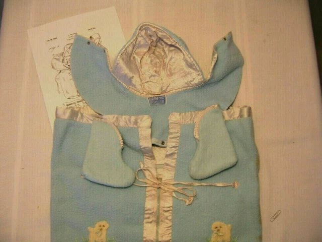 VINTAGE ROLY POLY 1930s BABY BUNTING SLEEP SET with ORIGINAL PATENT FEATURES