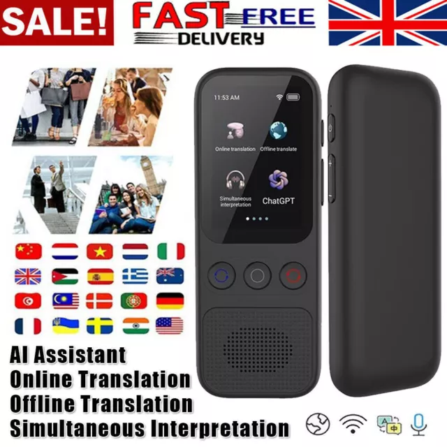 2024 Language Translator Device Real-time Smart Instant Voice 137+ Languages New