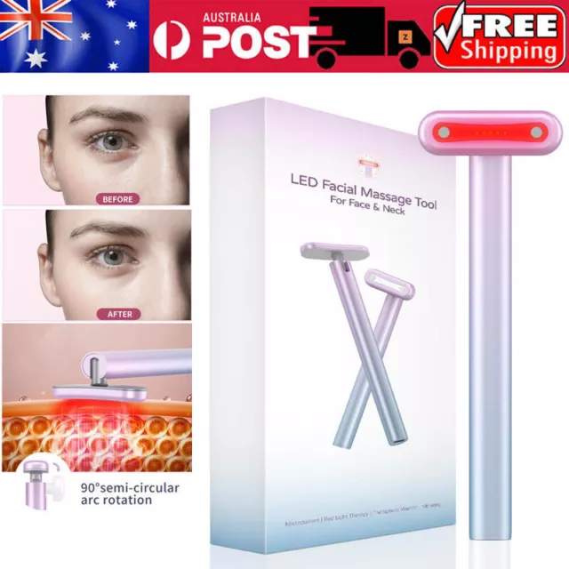4 In 1 Facial Wand LED Red Light Therapy Massage Tool For Skin Care & Anti-Aging