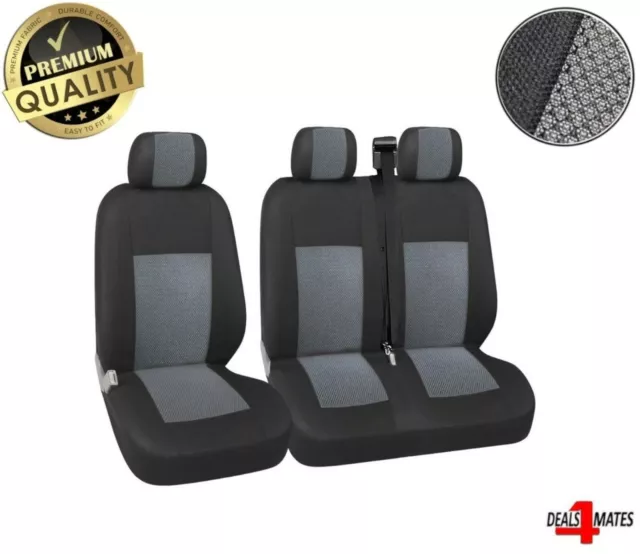 2+1 Grey Premium Fabric Seat Covers Set For  Ford Transit Transit Custom Van