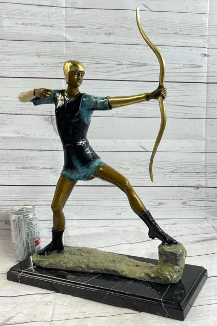 Robin Hood Medieval English British Archer Longbow Bronze Statue Sculpture Art 2