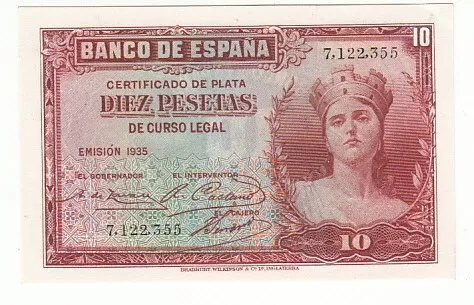 Espagne 10 Pesetas 1935 Neuf (Usa) Eue181