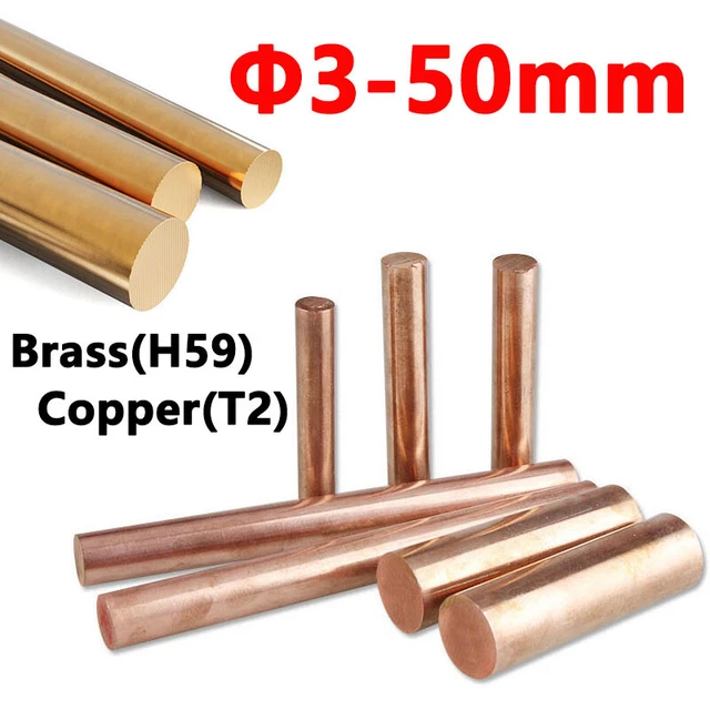 COPPER, BRASS ROUND Bar Rod Diameter Φ 3mm 4mm 5mm 6mm 7mm 8mm 10mm ...