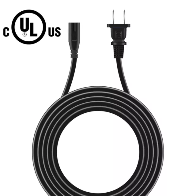 UL 5ft AC Power Cord Cable For Canon Pixma MG5320 MG5220 Printer 2-Prong Adapter