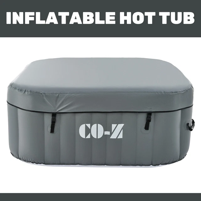 4 PERSON HOT Tub with Bubble Jets 5x5ft Blow Up Indoor Outdoor Sauna