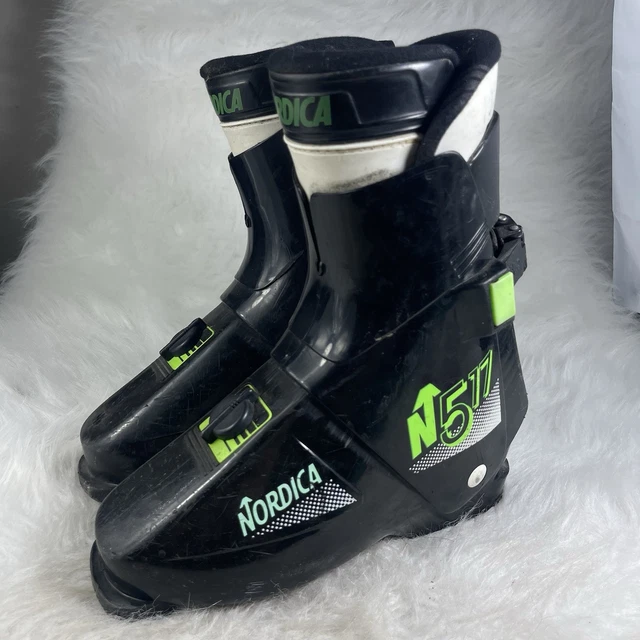 NORDICA N517 VINTAGE Black & Green Winter Ski Boots Mondo 