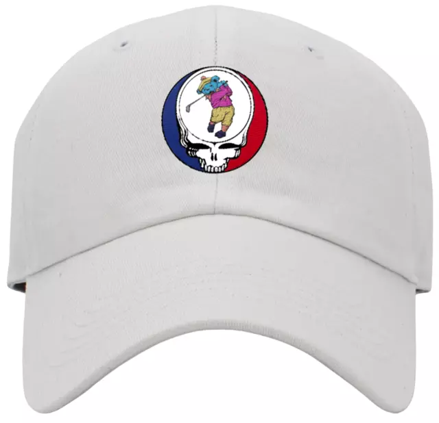 Dancing Bear Playing Golf and Grateful Dead Steal Your Face Hat