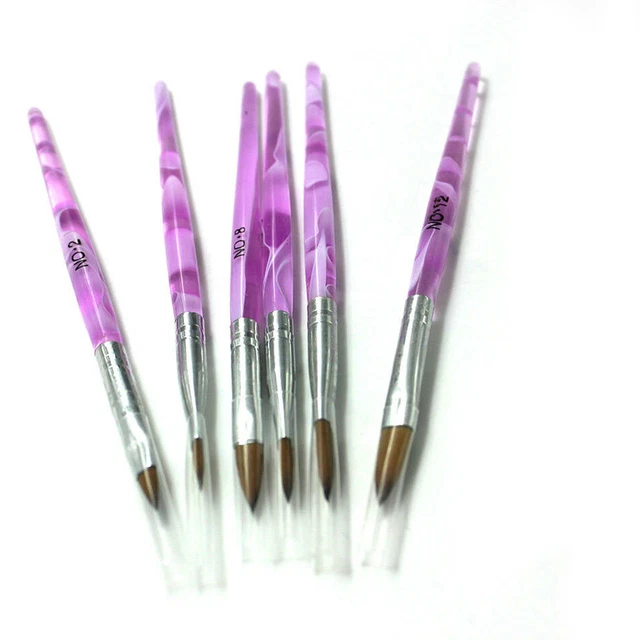 6PCS manucure acrylique Nail Art conseils sable brosse peinture outil ensemble