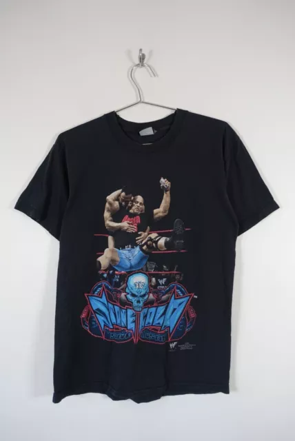 Vintage 2001 Stone Cold Steve Austin WWF Stunner Graphic T Shirt The Rock Small