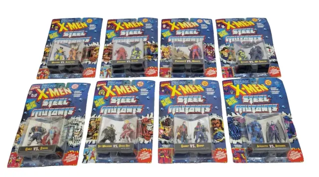 Marvel X-Men Steel Mutants Die Cast Metal Toy Biz Figure 1994 Set of 8 ( NOS )