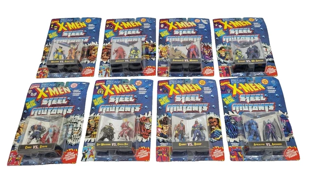 Marvel X-Men Steel Mutants Die Cast Metal Toy Biz Figure 1994 Set of 8 ( NOS )