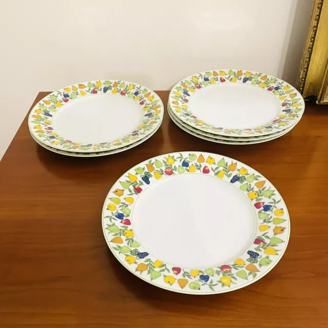 Ensemble de 6 Assiettes à dessert Eclats du verger Feuillade Limoges